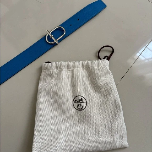 100% Authentic HERMES Ithaque belt buckle & Reversible leather strap 90cm - Picture 3 of 15